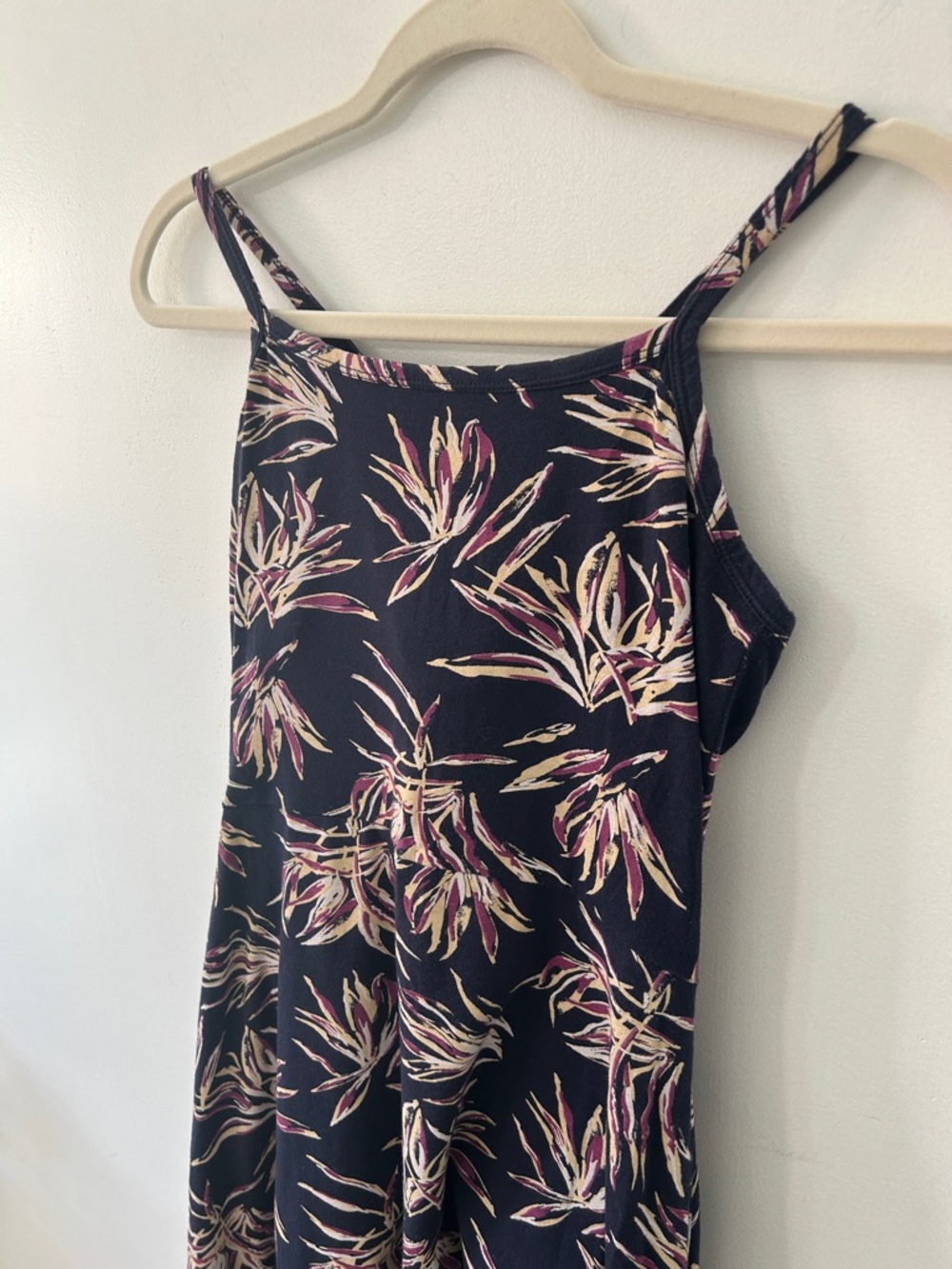 Pact Organic Cotton Dress Size S Navy Floral Midi Tank Resortwear Boat - Picture 14 of 15
